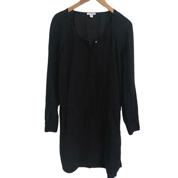 James Perse Dress Long Sleeve Cinched Waist tie Size 3 large Minimalist casual - Picture 1 of 9